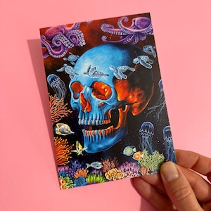 cartolina "Teschio negli abissi"