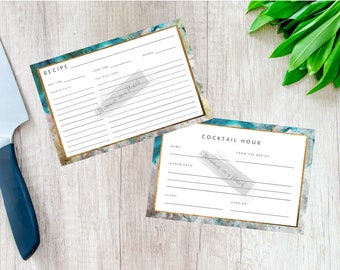Imprimibles de tarjetas de recetas y cócteles