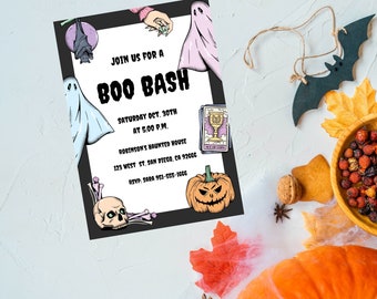 Halloween Party Boo Bash Invitations