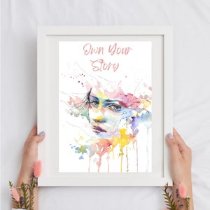 Watercolor Wall Art Printable/ Empowering Woman Wall Art Printable
