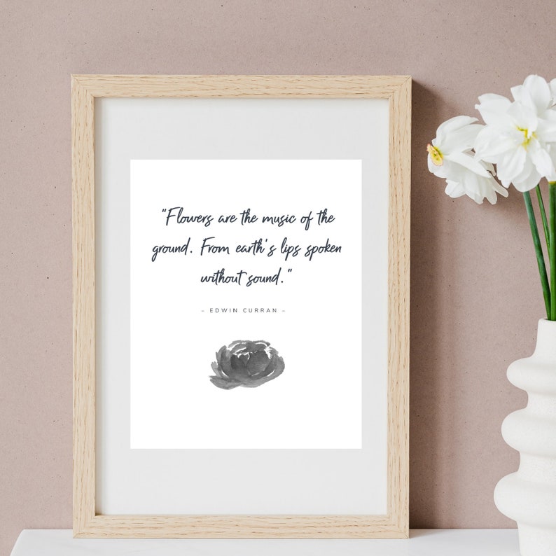Flower Quote Wall Art Printable Digital Art - Etsy