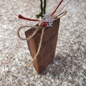 Wine barrel stave  Christmas ornaments custom engraved with free engraved gift tag