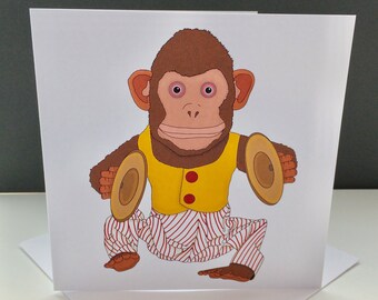 scary monkey with cymbals
