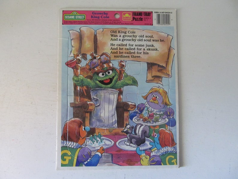 Spring Discovery Oscar The Grouch Set Of Four 4 Retro Vintage Golden Frame Tray Puzzles Bugs Bunny Casper The Friendly Ghost