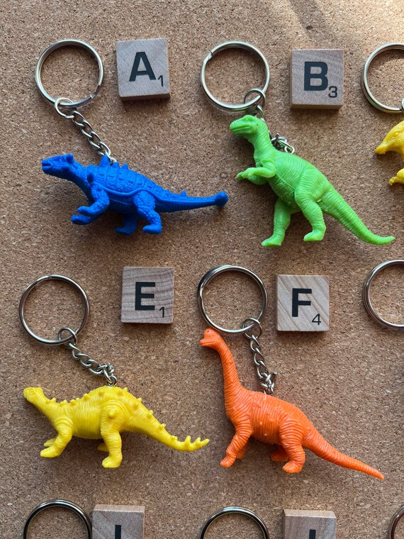 Upcycled Plastic Dinosaur Toy Keychains Tyrannosaurus… Gem
