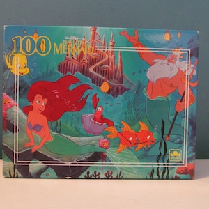 Vintage / Retro Walt Disney&#39;s The Little Mermaid And King Triton Under The Sea 100 Piece Jigsaw Puzzle By Golden 4079A Flounder Sebastian