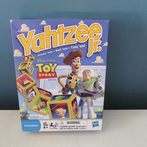 Vintage / Retro Pixar Toy Story Edition Yahtzee Jr. / Junior Disney Dice Board Game By Milton Bradley MB For Kids To Infinity And Beyond