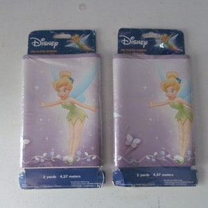 Set Of Two (2) Vintage / Retro Disney Tinker Bell / Tinkerbell Pre-Pasted Wallpaper / Wall Paper Border / Boarder Blue Mountain Wallcovering