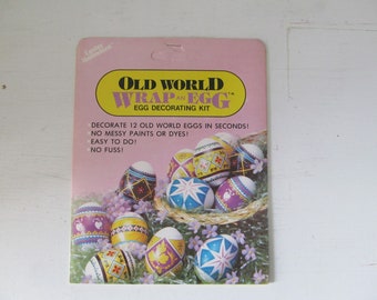Vintage / Retro 1986 Old Word Wrap An Egg Decorating Kit Decorate 12 Easter Eggs In Seconds Without Messy Paints Or Dyes