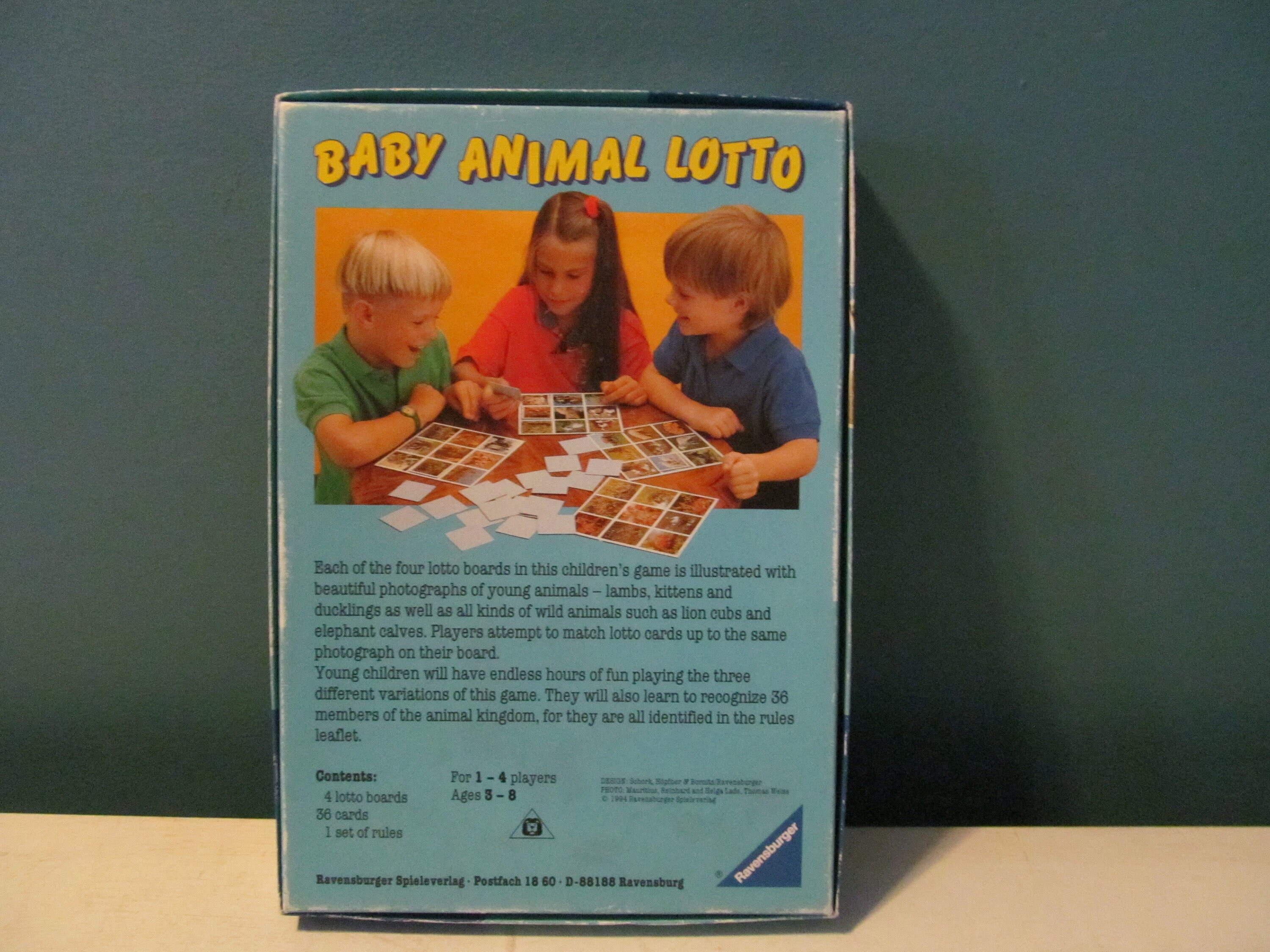 Vintage / Retro 1994 Baby Animal Lotto Board Game By Etsy