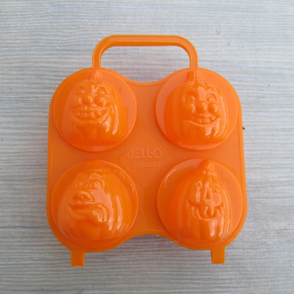 RARE Vintage / Retro Jell-O Jello Jigglers Smiling Jack-O-Lantern Pumpkins Halloween Mold Sculptured Individual Gelatin Shots Party 3D