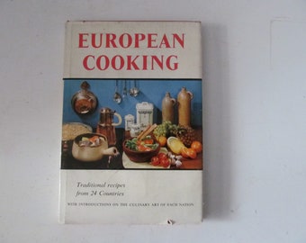Vintage / Retro 1960 European Cooking Traditional Recipes From 24 Countries Hardcover Cookbook by Wezata Forlag Greta Borgstrom Rand McNally