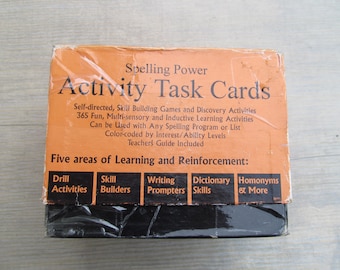 Vintage / Retro 1997 Spelling Power Activity Task Cards By Beverly L. Adams-Gordon Self-Directed Skill Building Games Discovery Activities
