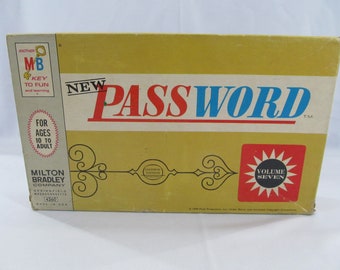 Vintage / Retro 1966 Password Volume Seven Edition Famous Word Association Game Milton Bradley MB Game Show / Party Board Game