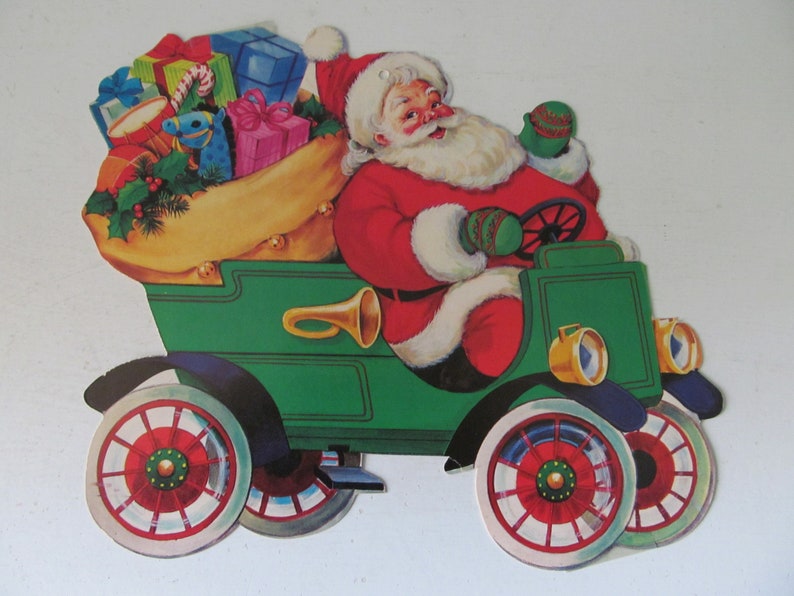 Set of Four 4 Vintage / Retro Die Cut Christmas Decorations Etsy