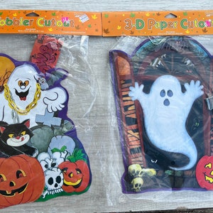 SEALED Brand New Vintage / Retro Set Of 2 Halloween Party Cardboard Decoration Wobbler 3D Cutout Decor Pieces By Creative Expressions Group