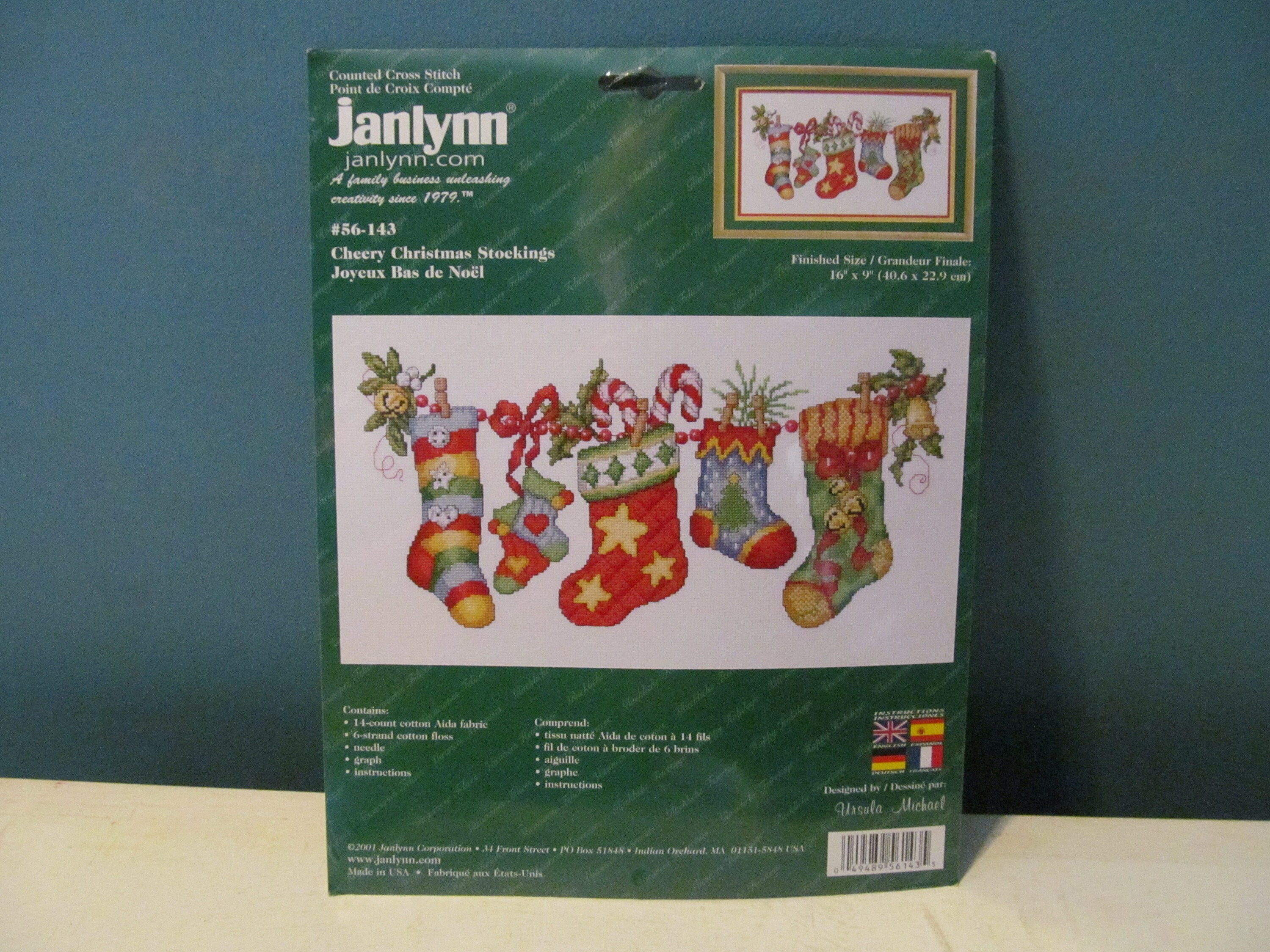 Dimensions Cross Stitch Christmas Stocking Kits Santa Stack-Up Stocking 16  Rare