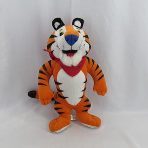 Vintage / Retro 14.5" Kellogg's Tony The Tiger Frosted Flakes Cereal Stuffed Animal Plush Advertising Memorabilia Collectible Teddy Bear Toy
