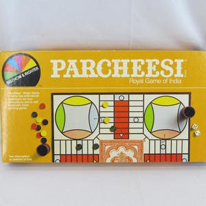 Vintage / Retro 1982 Parcheesi A Royal Game Of India Boardgame / Board Game By Selchow & Righter Family Party Pawns Tokens Dice Cup