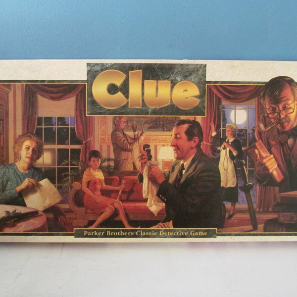 Vintage / Retro 1992 Clue Parker Brothers Detective Game Mystery Whodunit Boardgame / Board Game