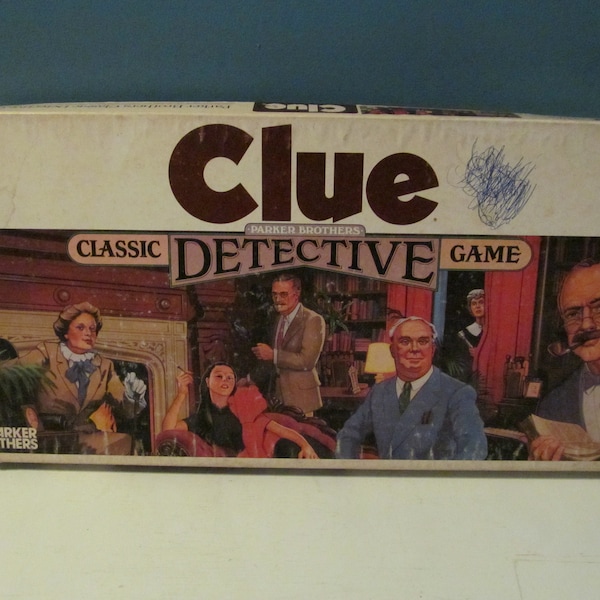 Vintage / Retro 1986 Clue Parker Brothers Detective Game Mystery Whodunit Boardgame / Board Game