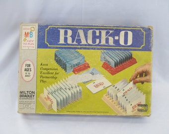 Vintage / Retro 1966 Rack-O / Racko Rack 'Em, Stack 'Em, & Score Card Game by Milton Bradley MB How Will You Stack Up Board Game