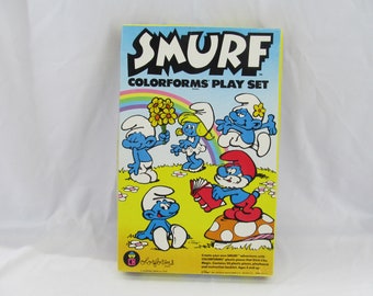 Vintage / Retro 1981 Smurfs Colorforms Play Set Plastic Pieces That Stick Like Magic Pop Culture Cartoon TV Show Characters Television