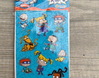 vintage / Rétro Nickelodeon Razmoket Cartoon Party Favor Feuille d’autocollants par SandyLion Sandy Lion Sticker Designs Pop Culture TV Émission de télévision