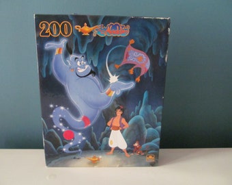 Vintage / Retro Walt Disney's Aladdin 200 Piece Golden Jigsaw Puzzle Genie / Abu / Magic Carpet 4716C-44