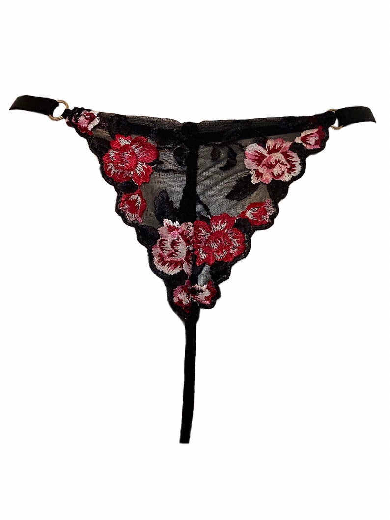 Roses Are... Red Tulle Lace Thong. Scalloped Floral Edge Tanga - Etsy