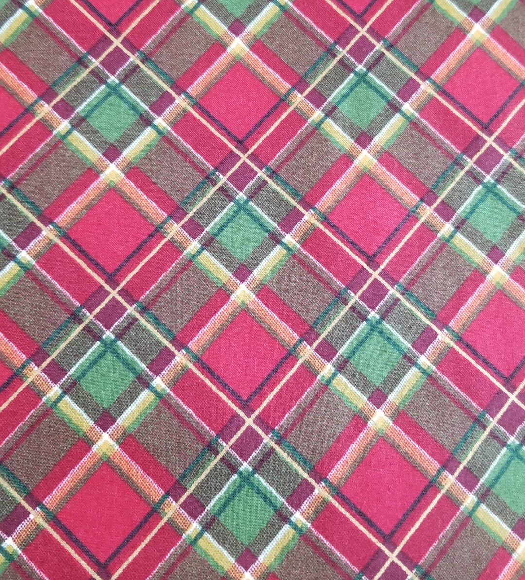 Christmas Plaid Fabric 1 Yard 100 Cotton 42 Inches Wide by Windham