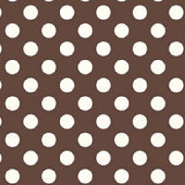 riley blake brown polka dot fabric 33" piece left end of the bolt