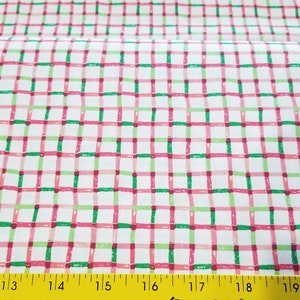 Fabric finders square fabric 1 yard or yardage 100% cotton 58&quot; pink, red, lime, & green fabric 3/4&quot; squares
