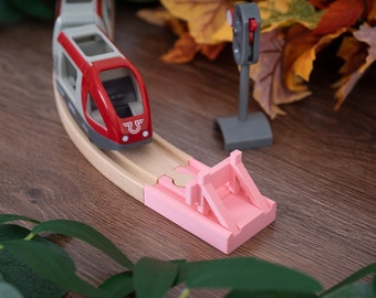Wooden Train End track, Compatible with Brio, IKEA Trains