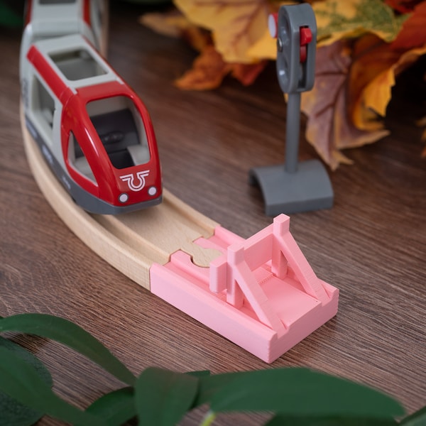 Wooden Train End track, Compatible with Brio, IKEA Trains