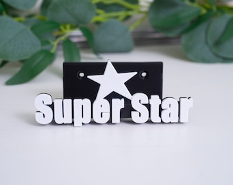 SUPER STAR, wall mounted vinyl record display stand | Vinyl record holder | Vinyl Record Display Wall Mount | Vinyl Shelves - 3D Printed