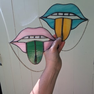 Funky stained glass surf lips