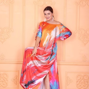 Silk Kaftan resort wear silk kaftan maxi dress designer kaftan dress womens kaftan dresses full length beach kaftan Swim wear caftan