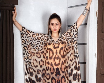 leopard kaftan dress