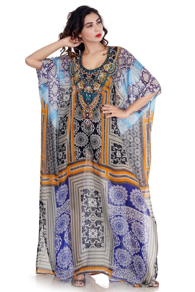 Silk kaftan silk kaftan maxi dress kaftan gown Plus size Etsy
