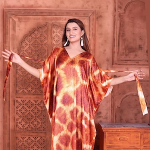 Silk Animal print kaftan Silk Kaftan Cruise wear for woman long dress women plus size kaftan tops designer kaftan petite casual wear kaftan