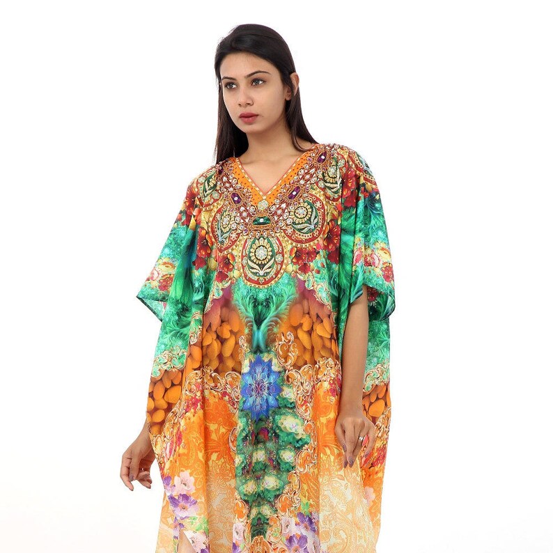 plus size silk kaftan