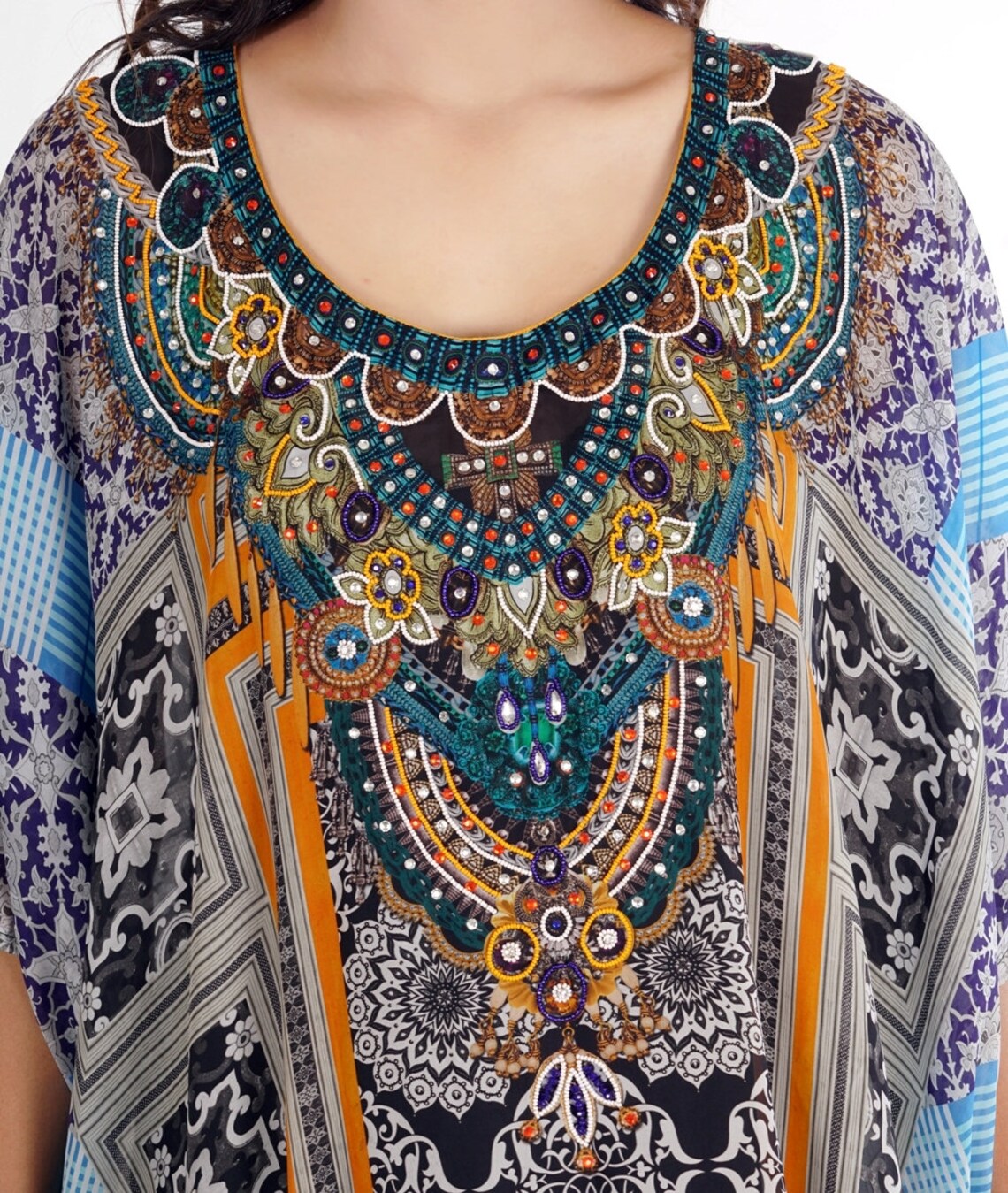 silk caftan plus size