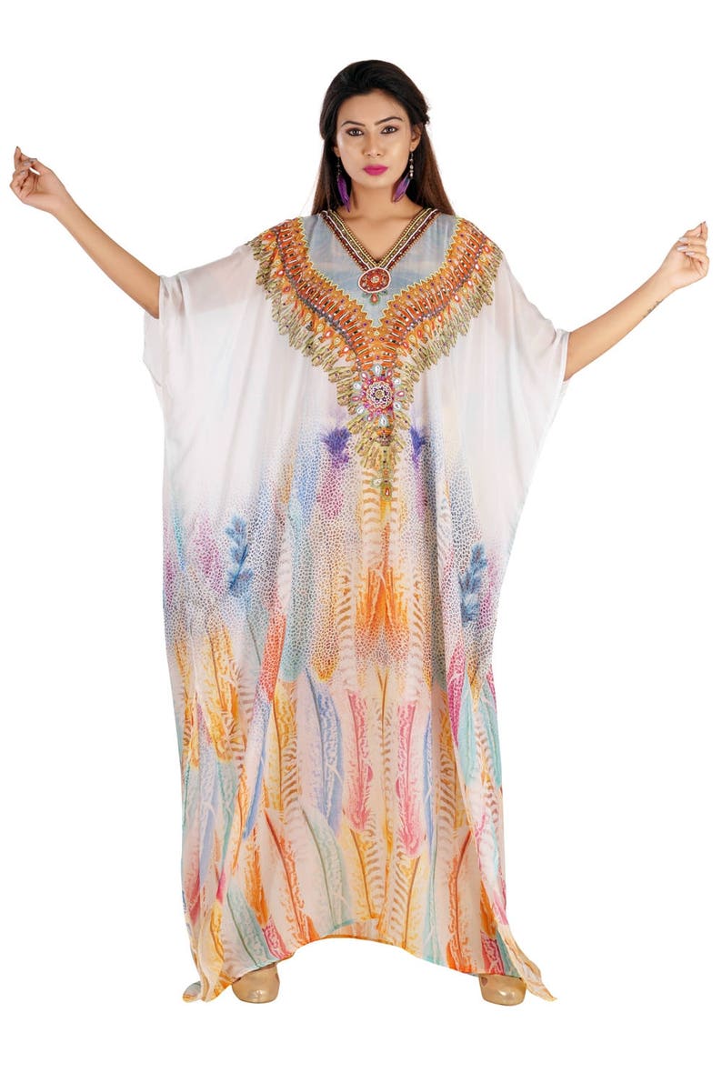 Silk Kaftan Dress Etsy