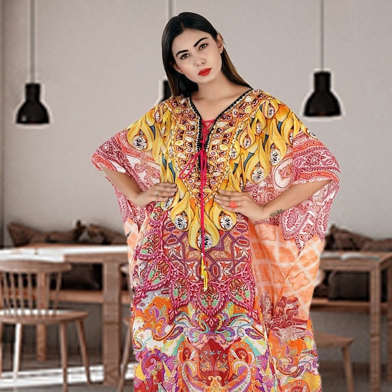 silk caftan plus size