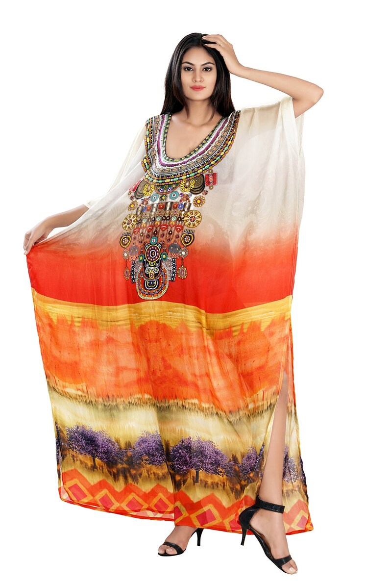 silk caftan plus size