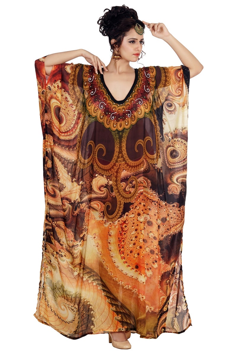 Silk beach cover up kaftan Resort wear for women beach Etsy