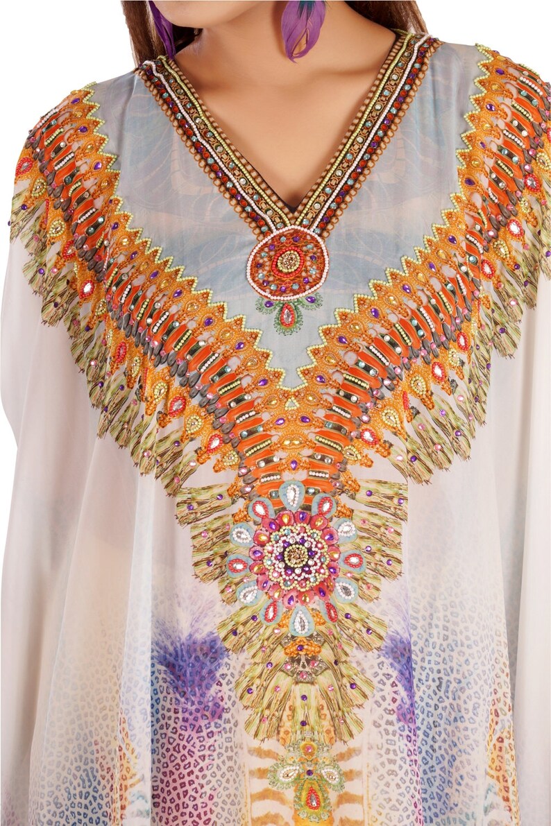 Silk Kaftan Dress Etsy