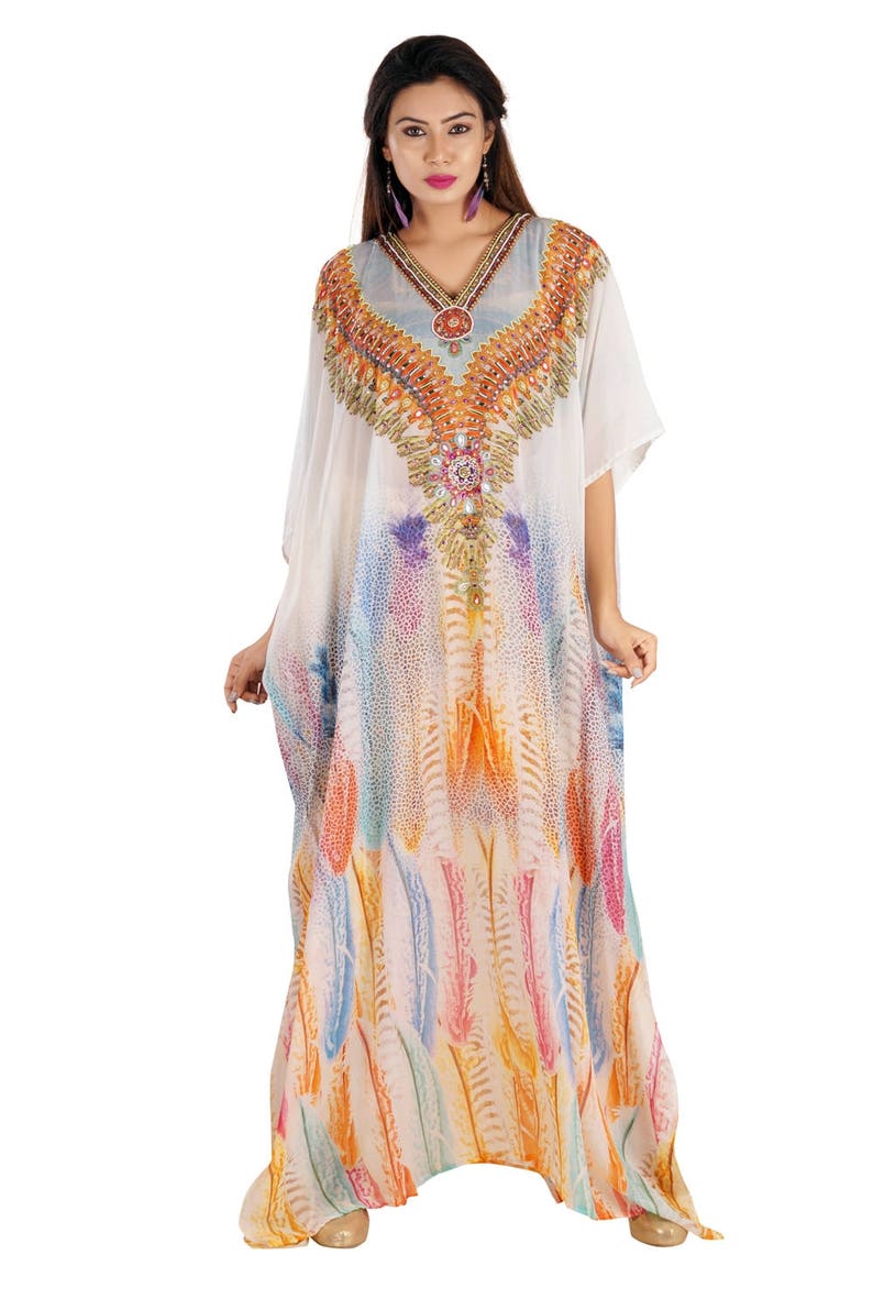 Silk Kaftan Dress Etsy