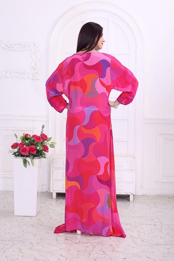 pink floral silk dress Sylina | PINK Hibiscus Floral Print Square-Neck Midi Dress With Drop Waist